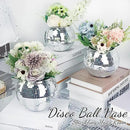 2 Pcs Disco Ball Vase, 5 x 6 Inch Mirrored Disco Ball Planters Perfect for Decorative Living Room, Bedroom, Dining Table, Wedding, Party, Birthday by GreenHaven Gardens