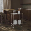 HMYHUM Acrylic Bar Cart, Rolling Serving Cart with 4 Lockable Wheels for The Home Bar, Kitchen, Living Room, Modern, 2-Tier, 23.6" L x 15" W x 30" H, Clear by CozyNest Decor
