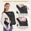 New Upgrade Ergonomic Baby Carrier Newborn Toddler Wrap Carrier,Hands Free Baby Sitting Sling,Breathable,Perfect for Infants/Chest Sling for Babies Shower Gift (Ink-Black, Upgrade-with Belt) by TinyTreasures Baby Boutique