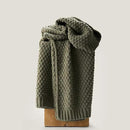 Chunky Chenille Knit Throw Blanket for Couch, Soft Luxurious Moss Stitch Blankets for Bed, Cozy Decorative Farmhouse Knitted Throws for Sofa, Olive Green, 60" x 80" by CozyNest Decor