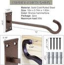 10inch Heavy Duty Plant Hangers Outdoor or Indoor Bird Feeder Hanger Shepherd Hooks 2pcs Bronze hammertone Metal Wall Hook for Hanging Plant Bracket, Lantern, Flower Basket, Wind Chimes by GreenHaven Gardens