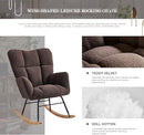 Nursery Rocking Chair, Teddy Upholstered Glider Rocker with High Backrest Armchair, Modern Rocking Accent Chairs for Nursery, Living Room, Bedroom, Offices (Brown) by TinyTreasures Baby Boutique