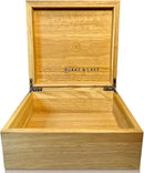 Blake & Lake Wooden Eco Box with Hinged Lid - Solid Oak Wood Storage Box with Lid - Wooden Keepsake Box - Decorative wooden boxes with lids for Keepsakes (Oak) by CozyNest Decor