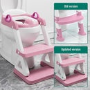 Potty Training Seat with Step Stool Ladder for Kids and Toddler,Wiifo Sturdy Potty Ladder with Soft Padded Cushion for Toddler Boys and Girls(Pink) 2025 New Version by TinyTreasures Baby Boutique