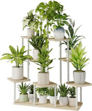 Bamworld Large Plant Stand Indoor, 9 Tier Tall Metal Plant Shelf for Multiple Plants, Tiered Flower Stand for Patio Garden Balcony Living Room Bedroom(White) by GreenHaven Gardens