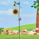 BAYN 57” Bird Houses Stake for Outside, Metal Wild Bird Feeder Birdhouse Stake Pole with Sunflower Design Outdoor Decorations for Patio, Backyard, Garden by CozyNest Decor