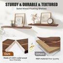 Floating Wall Shelves 3-Pack - 24-Inch Rustic Brown Wooden Shelves for Storage and Décor, Easy Installation for Living Room, Bedroom, and Kitchen by CozyNest Decor
