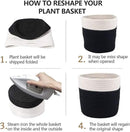 6.5 inch Planter Baskets for Indoor Planters Cotton Rope Flower Plant Pots Cover,Woven Storage Baskets for Crafts,Organization Modern Home Decor H6 3/4" x W6 1/2" Black&White by CozyNest Decor