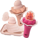 Moonkie Baby Fruit Feeder with Freezer Tray, BPA Free Silicone Food Feeder for Infant Self Feeding, Breastmilk Popsicle Molds, Mesh Feeder with Two Pouches, Baby Shower Gifts 4 Months+, 2 Pack by TinyTreasures Baby Boutique