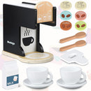 Play Kitchen Accessories Kids Wooden Coffee Maker Toy Espresso Machine Toddler Toy Kitchen Sets for Girls and Boys (Coffee Maker) (Black) by TinyTreasures Baby Boutique