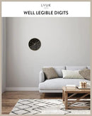 LUUK LIFESTYLE Modern Wall Clock with Silent Quartz Movement, Stylish & Functional, Decoration for Bedroom, 12 inch, in Black & Gold by CozyNest Decor