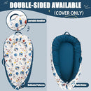 Baby Lounger Cover for Boys Girls, Reversible Baby Nest Cover, Adjustable Baby Lounger Replaceable Cover for Infant Newborn, Portable and Machine Washable, Cotton Blue Rocket Cover Only by TinyTreasures Baby Boutique