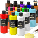 Shuttle Art Acrylic Paint, 15 Pack Acrylic Paint Large Bottle Set, 473ml/16oz Each, 14 Unique Colors and 1 More White, High Viscosity Art Paint for Artists, Beginner & Kids on Rocks Canvas WoodCeramic by TinyTreasures Baby Boutique
