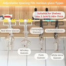LINFIDITE 2 Pack Wine Glass Holder Stemware Rack Hanger Under Cabinet Wine Glass Rack Kitchen Hanging Storage Rack Organizer,White by CozyNest Decor