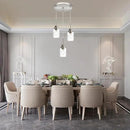 3-Light Contemporary Pendant Lighting with Clear Seeded Glass,Brushed Nickel Dining Room Chandelier Light Fixture Modern Kitchen Island Cluster Hanging Ceiling Pendant Lights for Sink Bar by CozyNest Decor