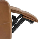 Watson & Whitely Genuine Leather Power Recliner Chairs for Adults, Lay Flat Recliner with Power Headrest, USB Ports and Cup Holders, Electric Reclining Sofa for Living Room, Bedroom, Saddle Brown