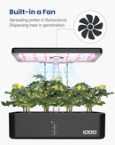 iDOO Hydroponics Growing System Kit 12Pods, Gardening Gifts for Women Mom, Indoor Herb Garden with LED Grow Light, Built-in Fan, Auto-Timer, Adjustable Height Up to 11.3", 12Pods-Black by GreenHaven Gardens