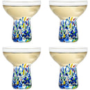 Stemless Margarita Glass – Set of 4 - Luxury Hand Blown Confetti Margaritas