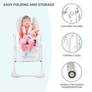 Kinderkraft Highchair Yummy, Baby Chair, Ergonomic, Comfortable, Reclining, Foldable, with Ajustable Height, Footrest, Detachable Double Tray, for Toddler, from 6 Month to 3 Years, Gray by TinyTreasures Baby Boutique