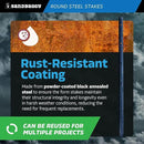 Sandbaggy Round Steel Concrete Form Stakes with Nail Holes - Rust Resistant Coating - Removable, Reusable (5, 3/4 in X 18 in) by CozyNest Decor
