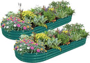 2 Pack 8x3x1FT Galvanized Raised Garden Bed Large Metal Planter Box Kit Elevated Raised Garden Planters for Outdoor Plants, Green by CozyNest Decor
