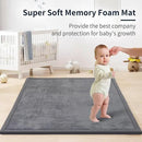 ACOMOPACK Baby Play Mat for Floor 1.3" Thick Memory Foam Play Mat 79"×157" Tummy Time Crawling with Non-Slip Bottom for Living Room,Nursery,Soft Velvet Playpen Mats for Kids,Infants（Dark Grey） by CozyNest Decor