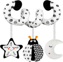 Car Seat Toys for Babies 0-6 Months,Hanging Rattle Toys for Crib Mobile, Baby Spiral Hanging Stroller Black and White High Contrast Toys for Newborn 0 3 6 9 12 Months Baby Boys Girls (Bug) by TinyTreasures Baby Boutique