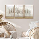 SIGNINART Large Pine Tree Framed Canvas Wall Art Set, Foggy Forest Landscape Wall Decor, Modern Beige Nature Artwork, Misty Forest Wall Painting for Living Room, Bedroom,Office 16 x24 x3 by CozyNest Decor