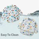 5 Pack Long Sleeve Bib,Baby Toddler Waterproof Sleeved Bib for 6-30 Months Reusable with Catch-all Pocket by TinyTreasures Baby Boutique