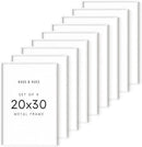 HAUS AND HUES 20x30 White Metal Picture Frames - Features Premium Aluminum, Vertical & Horizontal Hang, Shatterproof Plexiglass - Ideal for Home, Room, Office (20x30 in, White, Set of 9) by CozyNest Decor