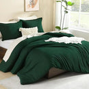 Litanika Comforters Emerald Green Oversized King Size, 3 Pieces Lightweight Solid Bedding Comforter Set, All Season Fluffy Bed Set (120x98In Comforter & 2 Pillowcases) by CozyNest Decor