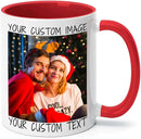 Ship Next Day Custom Mug Design Your Own Photo Text Personalized Picture Gifts for Women Men Customized Gifts Idea Personalized Coffee Mugs 11oz Red Handle by TinyTreasures Baby Boutique