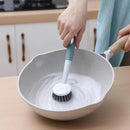 Patelai 12 Pack Kitchen Scrub Dish Brush with Long Handle Dish Scrubber with Stiff Bristles Scrub Brushes for Kitchen Dishes Washing Tools, Pots, Pans and Sink Cleaning (Celadon) by CozyNest Decor