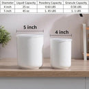 Food Storage Containers with Airtight Lids: Ceramic Canister Sets for Kitchen Countertop - Porcelain Jar for Coffee Tea Flour Sugar Rice Cookies Candy - White (23+42 oz) by CozyNest Decor