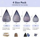 4Pcs Mesh Laundry Bags Washing Machine Mesh Wash Bags for Clothes,Underwear,Lingerie, Bed Linen with Drawstring Closure Sturdy(4 Size, Blue) by TinyTreasures Baby Boutique
