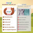 Mewaii Crochet Kit for Beginners Level 3 with 40% Extra Eco-Friendly Pre-Started Easy Yarn, Step-by-Step Video Tutorials for Adults and Kids (Hug Highland Cow) by TinyTreasures Baby Boutique