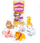 Tub Works® Savanna™ Mold Free Bath Toys, 6 Pack | Sealed, No Hole Bath Toys Design Keeps Moisture Out | Soft, Squeezable & Float on Water | Easy-Grip Baby & Toddler Bathtub Toys | Great Baby Pool Toys by TinyTreasures Baby Boutique