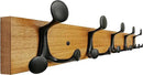 SKOLOO 24-Inch Light Brown Wood Coat Rack Wall Mount with 5 Triple Hooks - Ideal for Family Entrances, Classrooms, and Pet Supplies Storage - Perfect Coat Hooks for Wall by CozyNest Decor