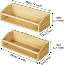 2 Pack Magnetic Spick Rack for Refrigerator, Fridge Organizer Shelf, Bamboo Wood by CozyNest Decor