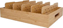 Natural Bamboo Storage Tray with 5 Custom Dividers, Deep Drawer Organizer for Kitchen, Small Cabinets, Home Office & Living Room by CozyNest Decor