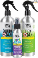 YAYA ORGANICS Family Bundle – Protect Your Family from Ticks and Mosquitoes with All-Natural, Proven Effective Repellents - Tick Ban 16 oz, Squito Ban 16 oz, Baby Bug Ban 4 oz by TinyTreasures Baby Boutique