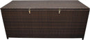 Oakland Living Brown Indoor and Outdoor Balcony Patio Deck Porch Pool 113 Gallon Wicker Storage Box Trunk Bin with Metal Frame by GreenHaven Gardens