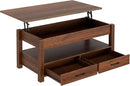 Rolanstar Coffee Table, 47.2" Lift Top Coffee Table with Drawers and Hidden Compartment, Retro Central Table with Wooden Lift Tabletop, for Living Room,Espresso by CozyNest Decor