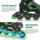 Nattork Blade Roller Skates for Boys with Light Up Wheel, Outdoor & Indoor Illuminating Black Inline Skates for Boys Little Kids Toddler Ages 5-8 4 5 6, Beginners by TinyTreasures Baby Boutique
