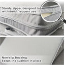 3-Pack Outdoor Patio Furniture Replacement Cushions Set–High-Elastic Sponge Cushions Fit 4-Piece Wicker Rattan Sofa, Loveseat & Chairs, 36x18x2 & 18x18x2, Waterproof, Fade-Resistant (Light gray) by GreenHaven Gardens