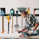 Storaboks Heavy Duty Garage Storage Rack System, Wall Mounted Tool Organizer with 8 Double Hooks, 3 Rails, Garden Yard Tools Hanger for Ski Gears, Broom, Rake, Shovel by GreenHaven Gardens