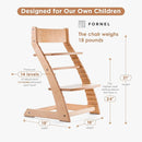 FORNEL Scandinavian Wooden High Chair | The Adjustable Grow-with-Me Chair, A Smart & Affordable Alternative to Stokke Tripp Trapp | Natural Wood Finish by TinyTreasures Baby Boutique