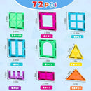 Gemmicc Magnetic Tiles, Magnet Toys Building Blocks for Kids, STEM Approved Educational Toys,Magnet Puzzles Stacking Blocks for Boys Girls,72 PCS Advanced Set by TinyTreasures Baby Boutique