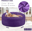 6FT Bean Bag Chair, Large Bean Bag Chairs with Memory Foam Filled, Fluffy Beanbag Sofa with Dutch Velvet Cover, Round BeanBag Chairs for Living Room, Playroom - Purple by TinyTreasures Baby Boutique