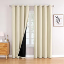 ChrisDowa 100% Blackout Curtains 120 inch Long for Bedroom with Black Liner, 2 Thick Layers Total Blackout Thermal Insulated Grommet Window Curtains 2 Panels Set (Light Beige, 52 x 120 Inch) by TinyTreasures Baby Boutique